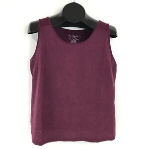 Chico's Mesh Scoop Neck Tank Top Women's Medium Purple Sleeveless Mixed Media